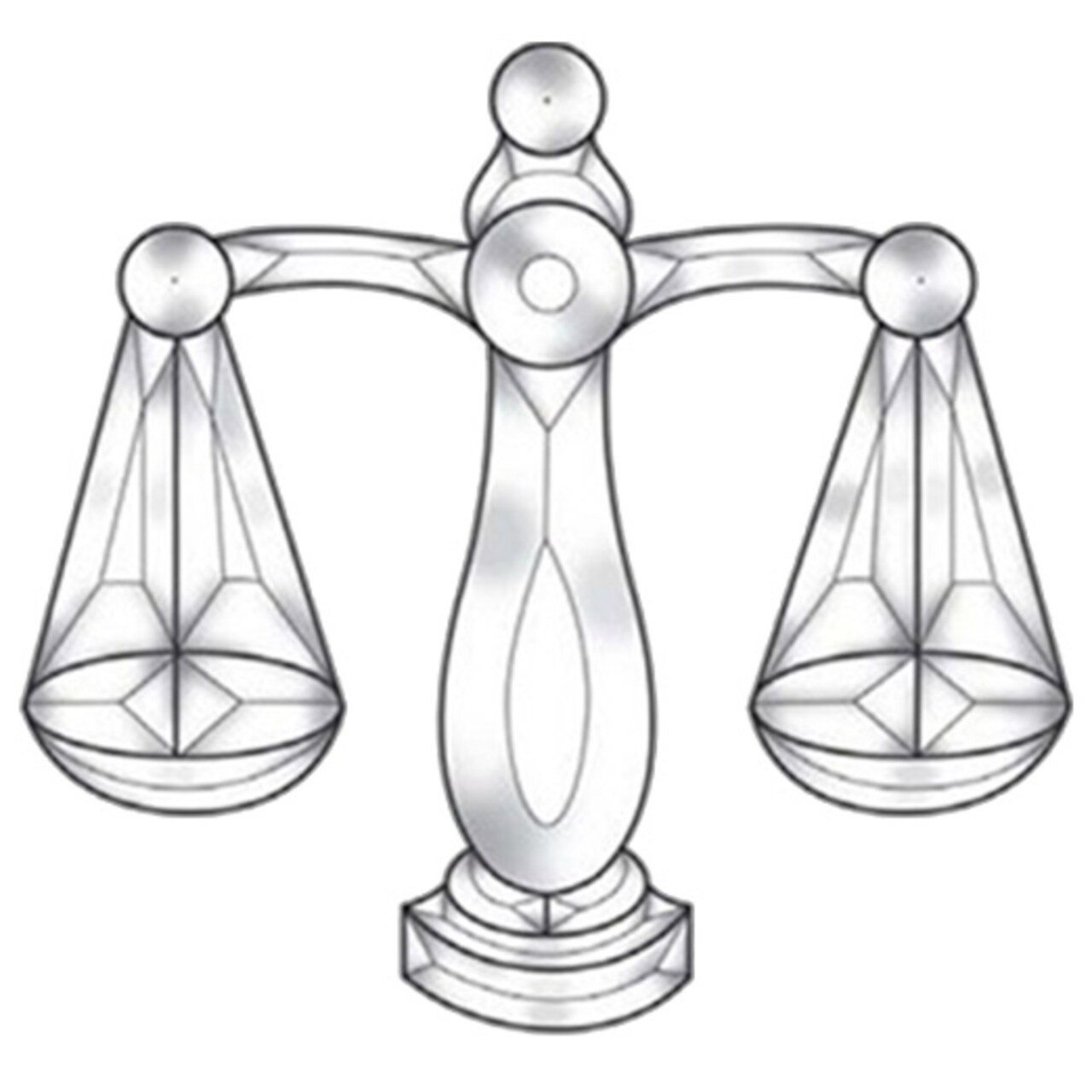 9"x8-1/2" Exquisite Clear Glass Scale of Justice Bevel Cluster EC144